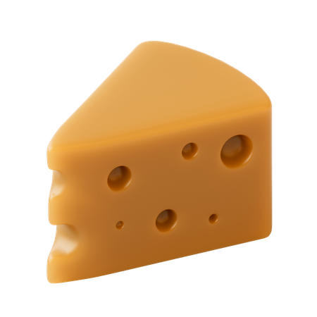 Cheese Cube 3D Illustration