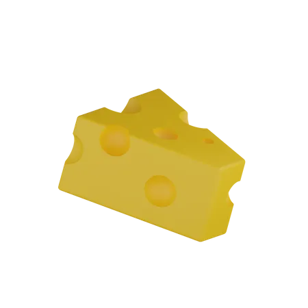 Cheese Cube 3D Icon