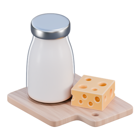 Cheese Milk  3D Icon