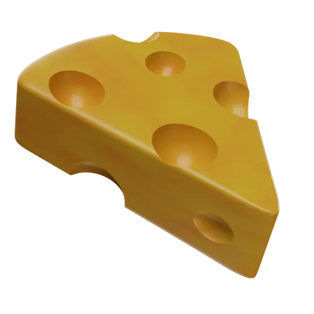 치즈 조각  3D Icon