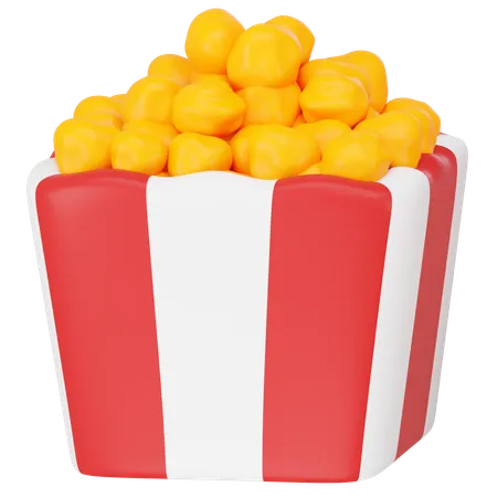 Cheese Popcorn 3 D Icon Render 3D Icon