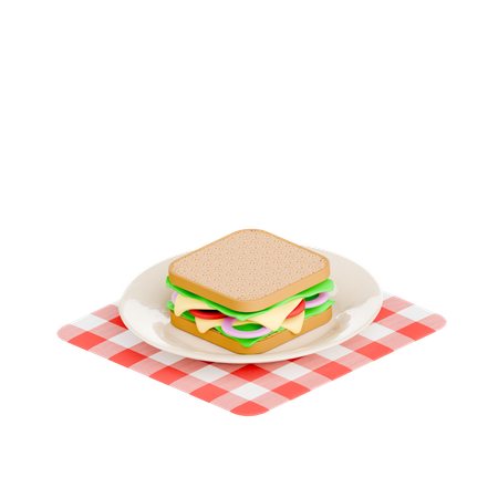 Cheese sandwich  3D Icon