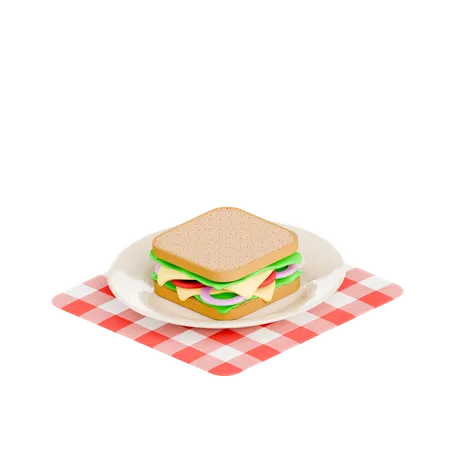 Cheese sandwich  3D Icon