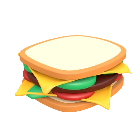 Cheese Sandwich  3D Illustration