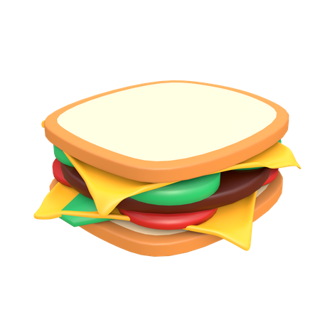 Cheese Sandwich 3D Illustration