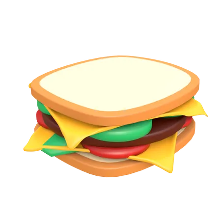 Cheese Sandwich 3D Illustration