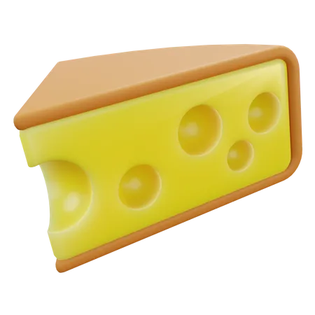 3 D Cheese Slice 3D Icon