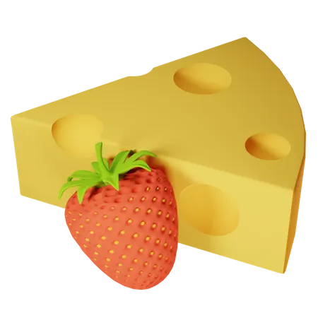 Cheese Strawberry  3D Icon