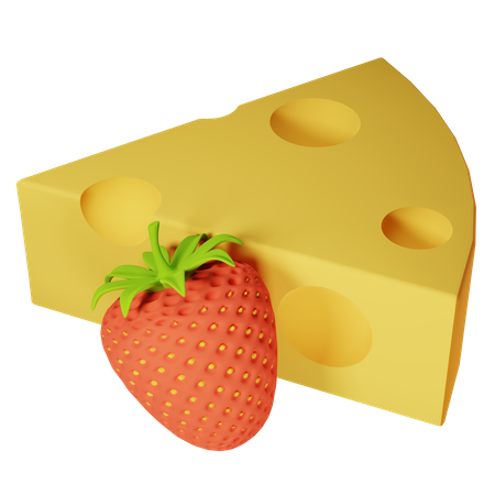 Cheese Strawberry  3D Icon
