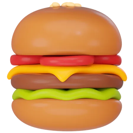 Burger Cheeseburger 3 D Icon Render 3D Icon