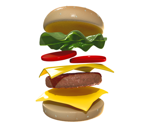 Cheeseburger  3D Illustration