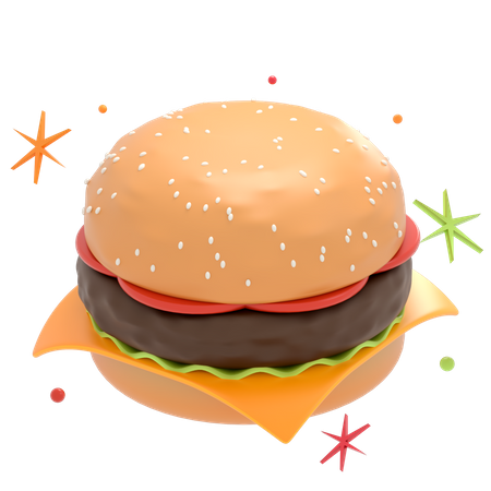 Cheeseburger  3D Illustration