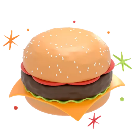 Cheeseburger  3D Illustration