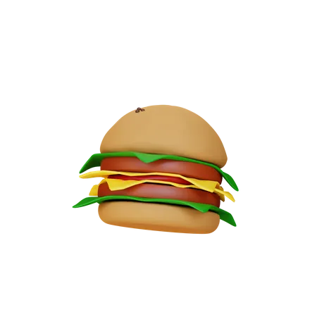 3 D Burger Illustration Object Rendered 3D Illustration