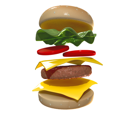 Cheeseburger 3D Illustration