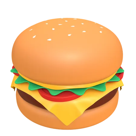 Burger Icon 3 D Render Illustration 3D Illustration