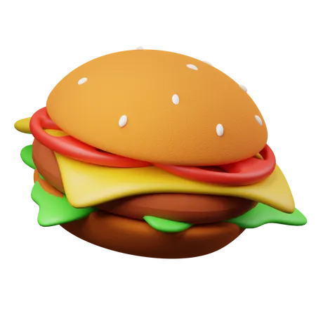 Käseburger  3D Illustration