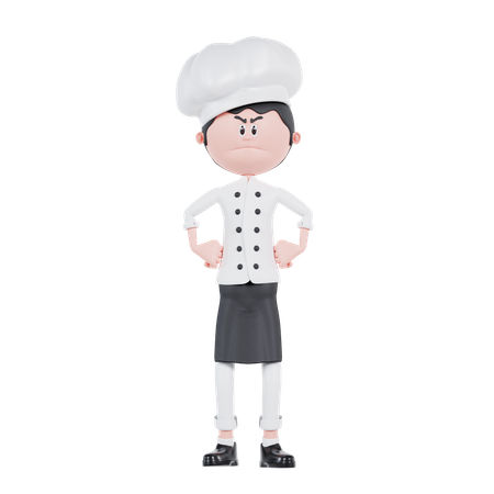 Chef Angry Pose  3D Illustration