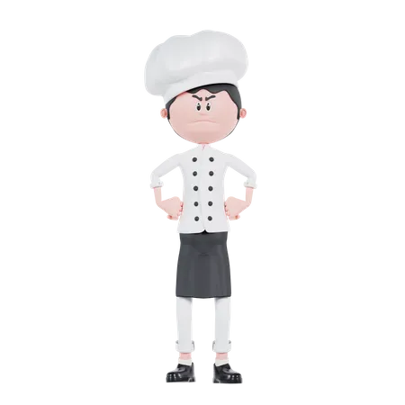 Chef Angry Pose  3D Illustration