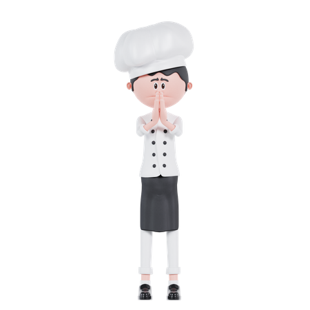 Chef Apologetically Pose  3D Icon