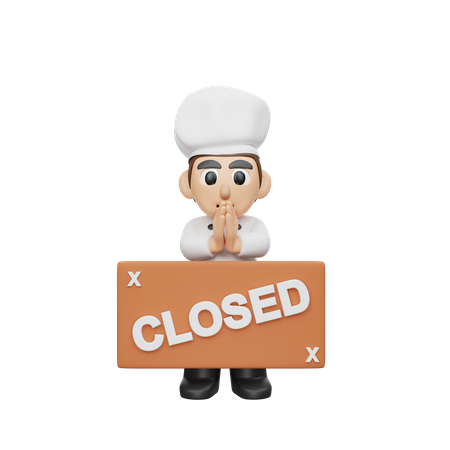 Chef Apologise for close restaurant  3D Icon
