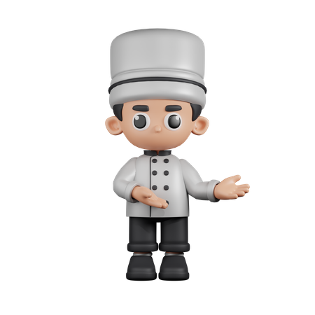 Chef apontando para algo  3D Illustration