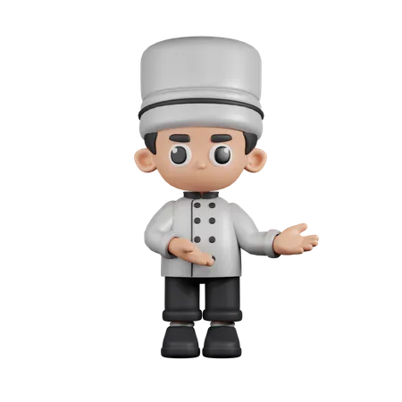 Chef apontando para algo  3D Illustration