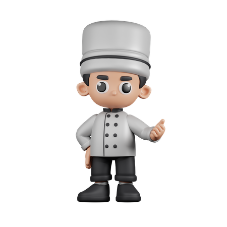 Chef apontando para o próximo  3D Illustration