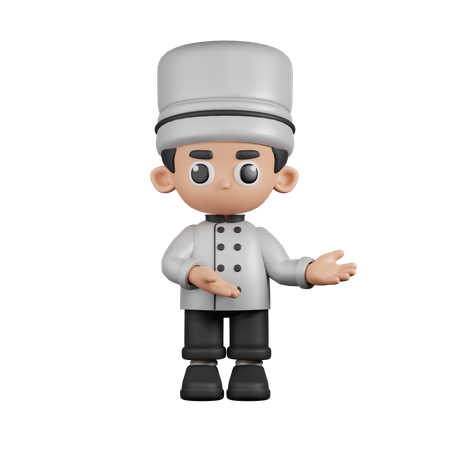 Chef apuntando a algo  3D Illustration