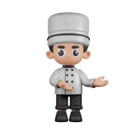 Chef apuntando a algo  3D Illustration