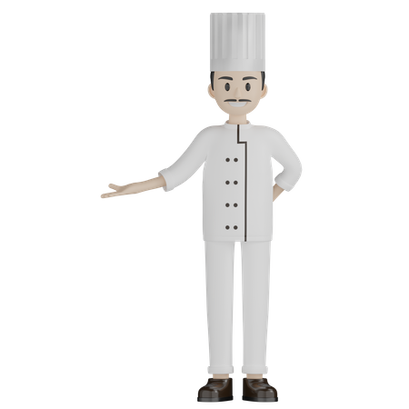 Chef dando la bienvenida  3D Illustration