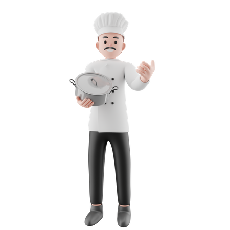 Chef acolhedor  3D Illustration