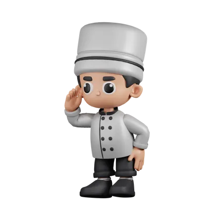 Chef buscando  3D Illustration