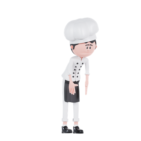 Pose cansada del chef  3D Illustration