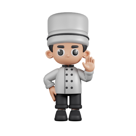 Chef com as mãos para cima  3D Illustration