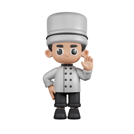 Chef com as mãos para cima  3D Illustration