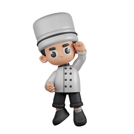 Chef com parabéns  3D Illustration