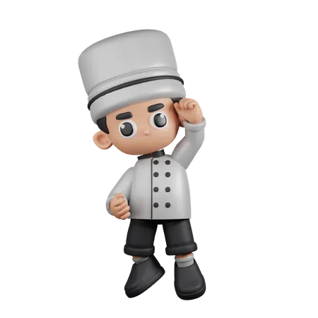 Chef com parabéns  3D Illustration