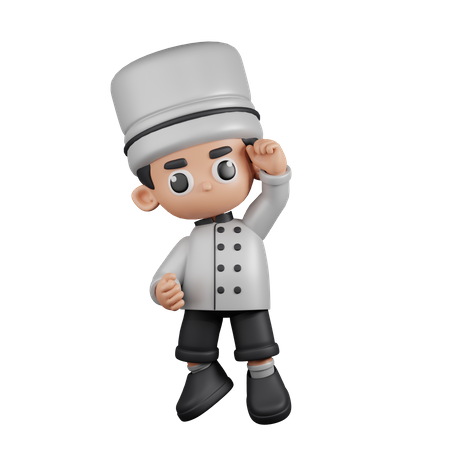 Chef con felicitaciones  3D Illustration