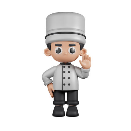 Chef con las manos arriba  3D Illustration