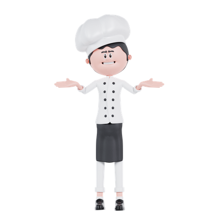 Chef Confused Pose  3D Illustration