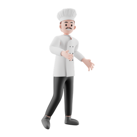 Chef de pie  3D Illustration