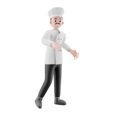 Chef de pie  3D Illustration