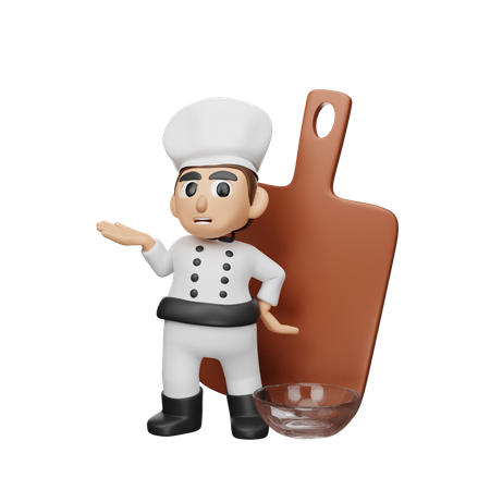 Pose de pie del chef  3D Illustration