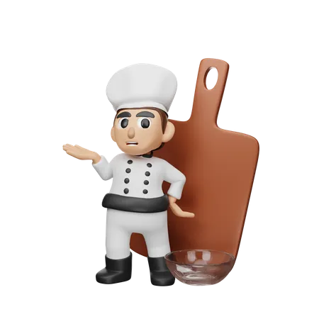 Pose de pie del chef  3D Illustration