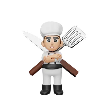 Chef debout  3D Illustration