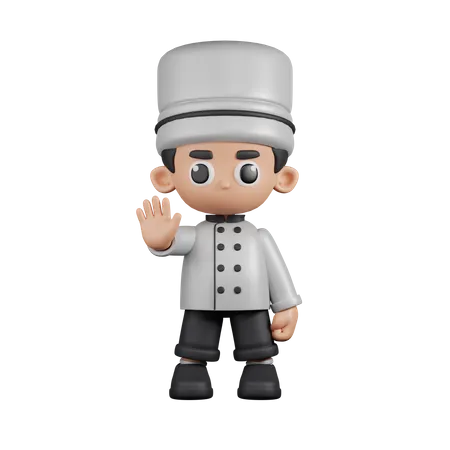Chef Doing The Stop Sign  3D Illustration