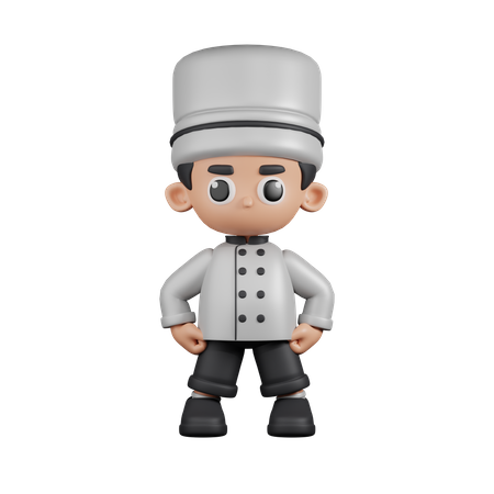 Chef em posição de herói  3D Illustration