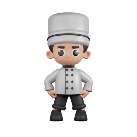 Chef em posição de herói  3D Illustration