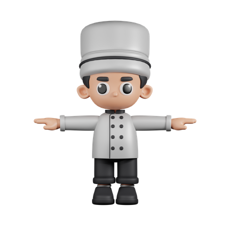 Chef em pose T  3D Illustration